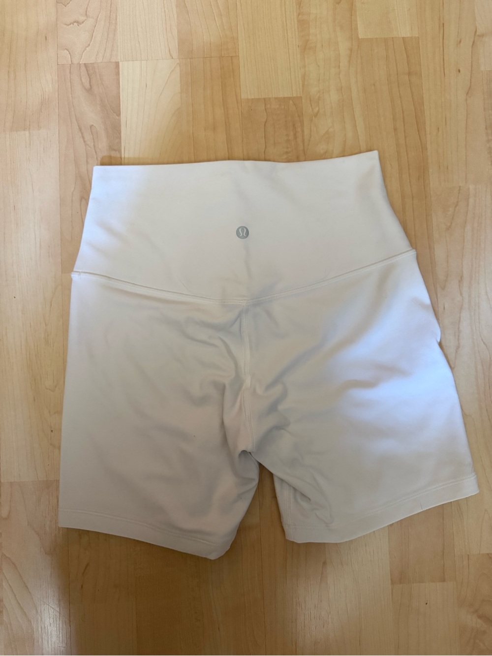Lululemon High-Rise White Bike Shorts